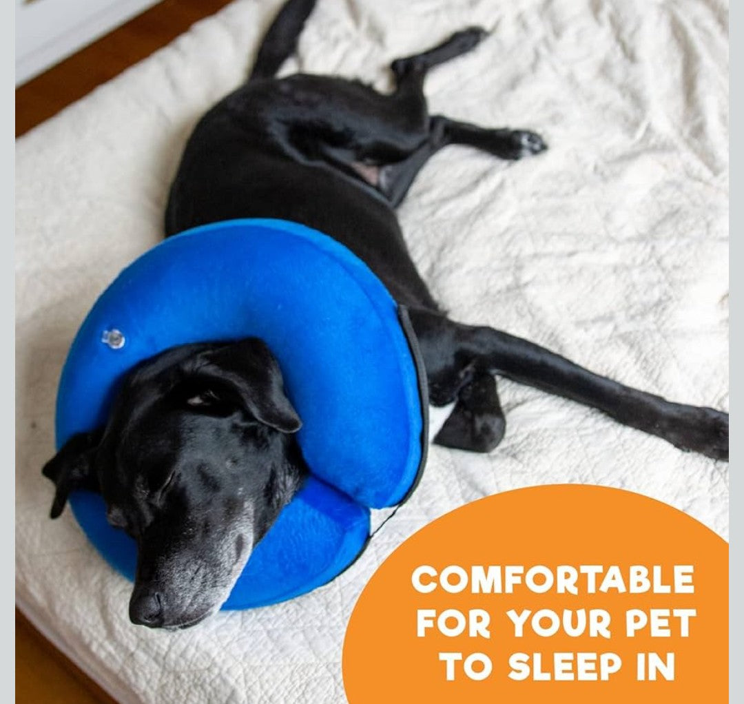 BENCMATE Inflatable Dog Cone Collar Alternative, Soft Dog Cone for Small Medium Large Dogs and Cats, Neck Recovery ECollar Donut Collar After Surgery (Medium, Cowboy)