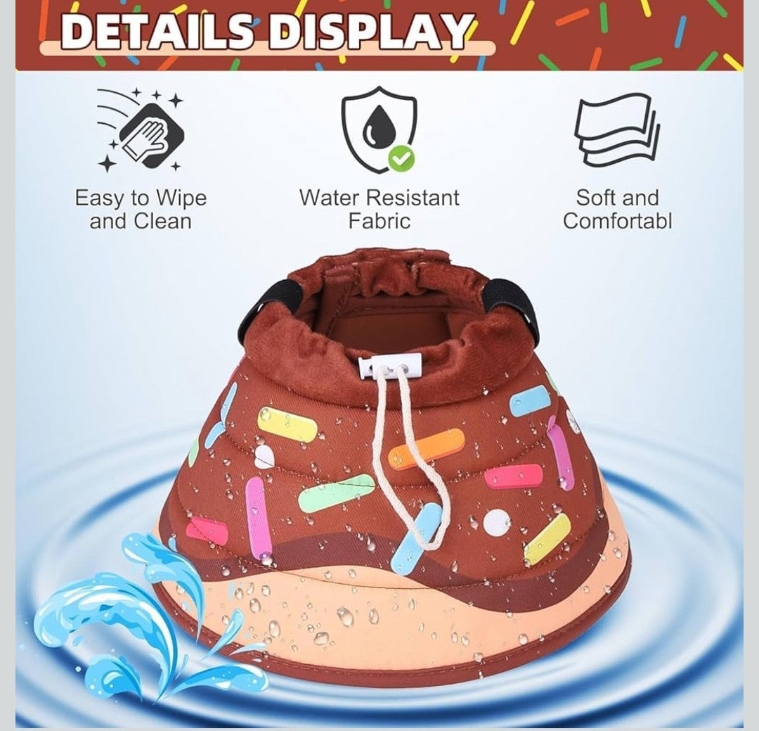 KOOLTAIL Cat Cone Collar Soft, Adjustable Cat Cones to Stop Licking, Foldable Donut Water Resistant Pet Recovery Neck E Collars After Surgery, Kitten Elizabethan Collar for Small to Large Cats,Brown L