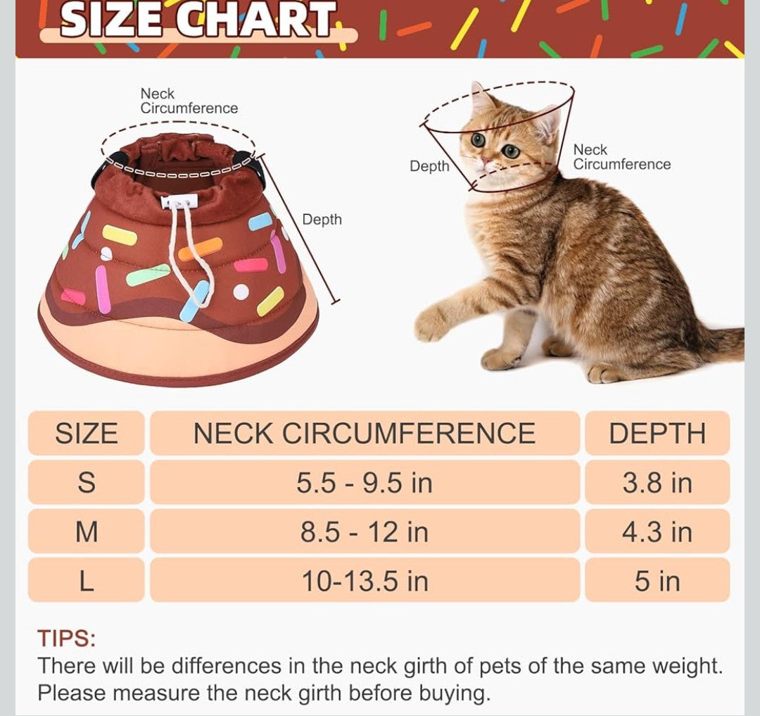 KOOLTAIL Cat Cone Collar Soft, Adjustable Cat Cones to Stop Licking, Foldable Donut Water Resistant Pet Recovery Neck E Collars After Surgery, Kitten Elizabethan Collar for Small to Large Cats,Brown L