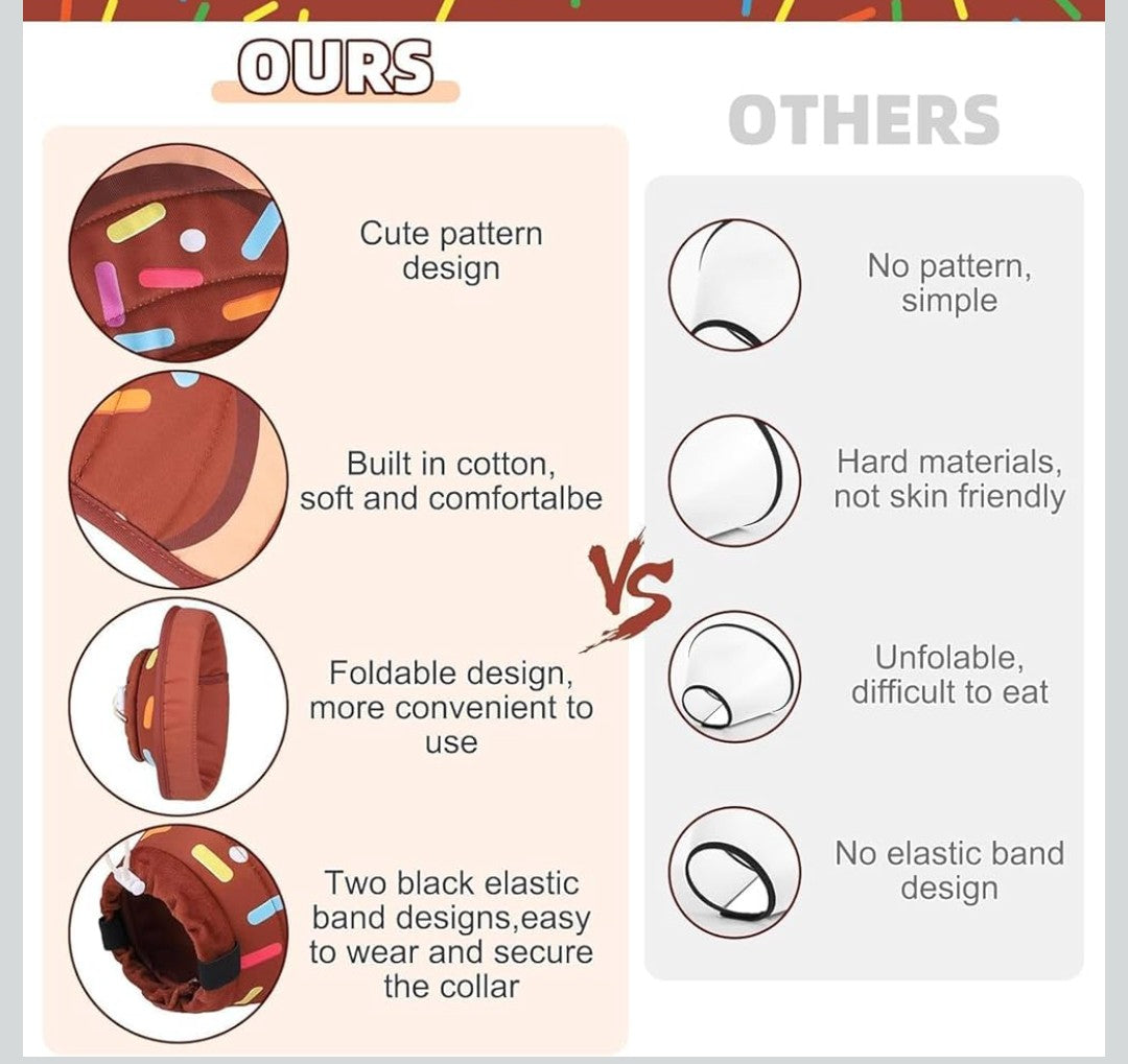 KOOLTAIL Cat Cone Collar Soft, Adjustable Cat Cones to Stop Licking, Foldable Donut Water Resistant Pet Recovery Neck E Collars After Surgery, Kitten Elizabethan Collar for Small to Large Cats,Brown L