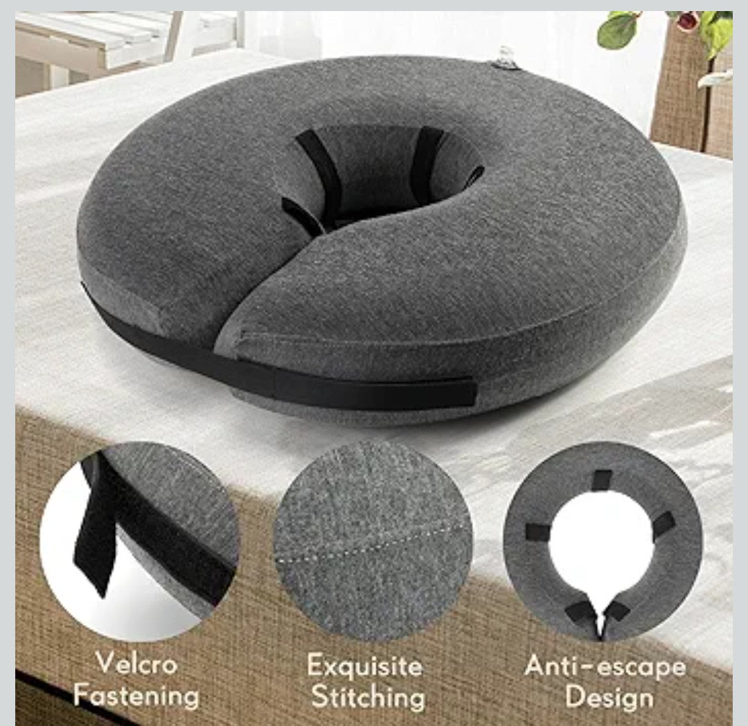 MIDOG Inflatable Dog Cone Alternative for After Surgery - Soft Protective Donut Collar Prevents Licking & Allows Eating, Comfortable Recovery E-Collar Alternative for Small Medium Large Dogs (Gray,XL)