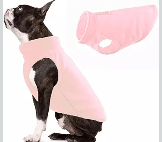 JACKO & CO - Fleece Vest Dog Sweater with Leash Ring - Soft, Warm & Lightweight Pullover Coat for Small & Medium Dogs, Puppies & Cats - Cozy Fall/Winter/Spring Pet Jacket (Pink Lemonade, XL 17-25lbs)