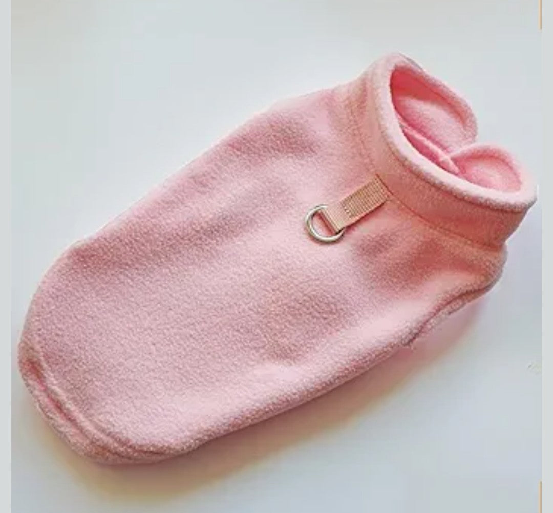 JACKO & CO - Fleece Vest Dog Sweater with Leash Ring - Soft, Warm & Lightweight Pullover Coat for Small & Medium Dogs, Puppies & Cats - Cozy Fall/Winter/Spring Pet Jacket (Pink Lemonade, XL 17-25lbs)