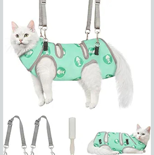 Supet Cat Grooming Hammock, Soft Fabric Nail Clipper Hammock, Self-Adhesive Wrap for Cutting Nails, Quickly Calm Down for Medicine, Teeth Brushing, Ear Cleaning