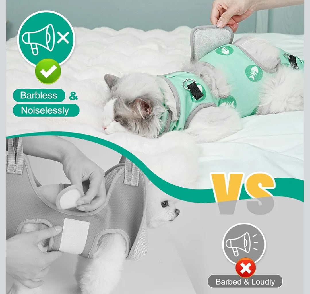 Supet Cat Grooming Hammock, Soft Fabric Nail Clipper Hammock, Self-Adhesive Wrap for Cutting Nails, Quickly Calm Down for Medicine, Teeth Brushing, Ear Cleaning