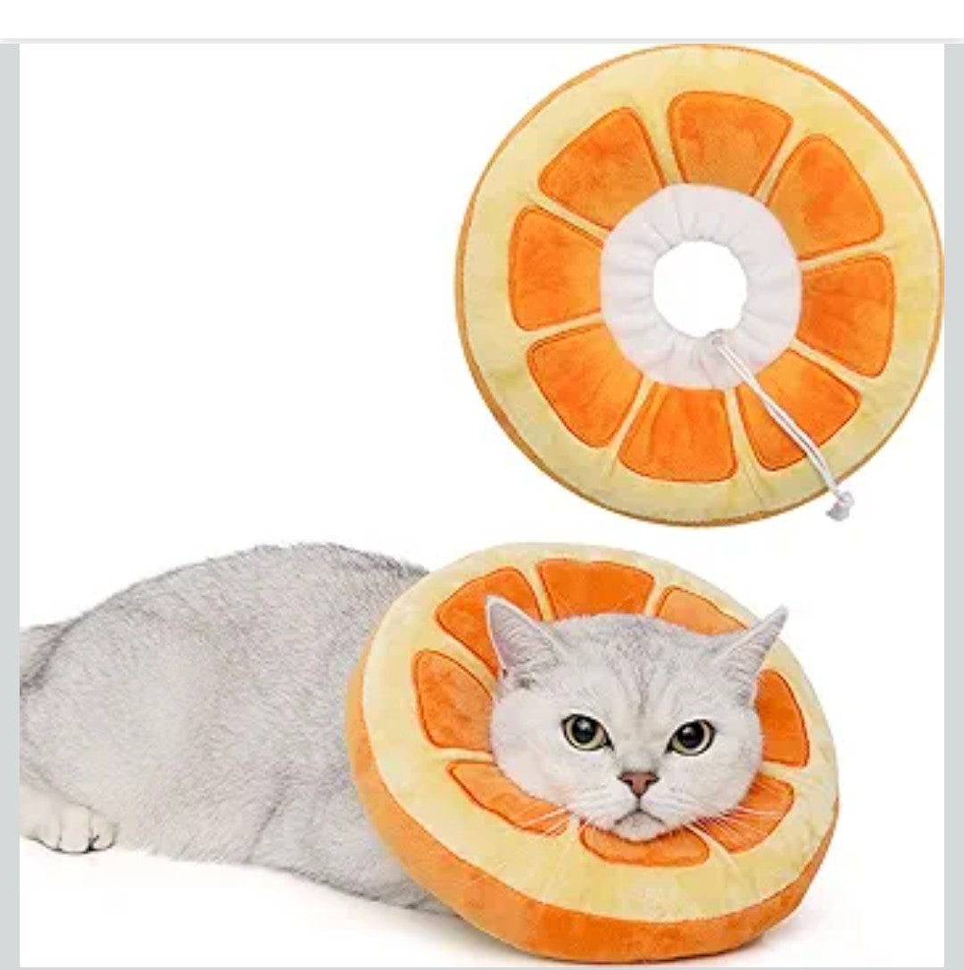 ANWA Adjustable Cat Cone Collar Soft, Cute Cat Donut Collar After Surgery, Kitten Recovery Cones to Stop Licking