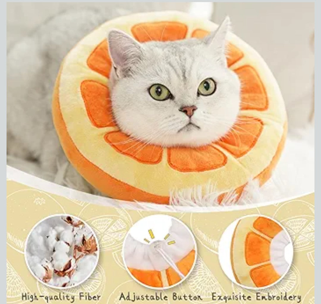ANWA Adjustable Cat Cone Collar Soft, Cute Cat Donut Collar After Surgery, Kitten Recovery Cones to Stop Licking