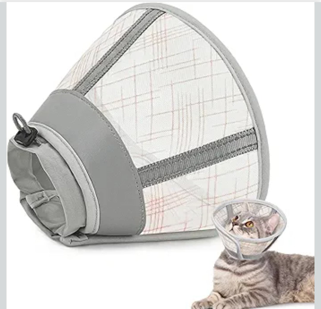 Supet Cat Cone Collar Soft, Air Mesh Recovery Collar to Stop Licking, Breathable Neck Cone Alternative for Small Kitten, Lightweight Cat Head Cone Anti Scratch (S)