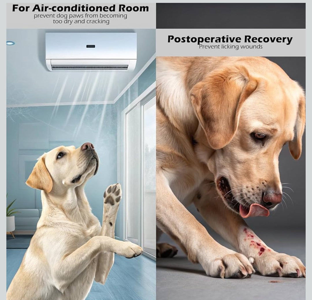 EXPAWLORER 6Pcs Anti Slip Dog Socks to Prevent Licking Paws, Dog Shoes for Winter, Double Sides Dog Boots & Paw Protectors Booties for Hardwood Floors with Grippers Small Medium Large Senior Dogs, L