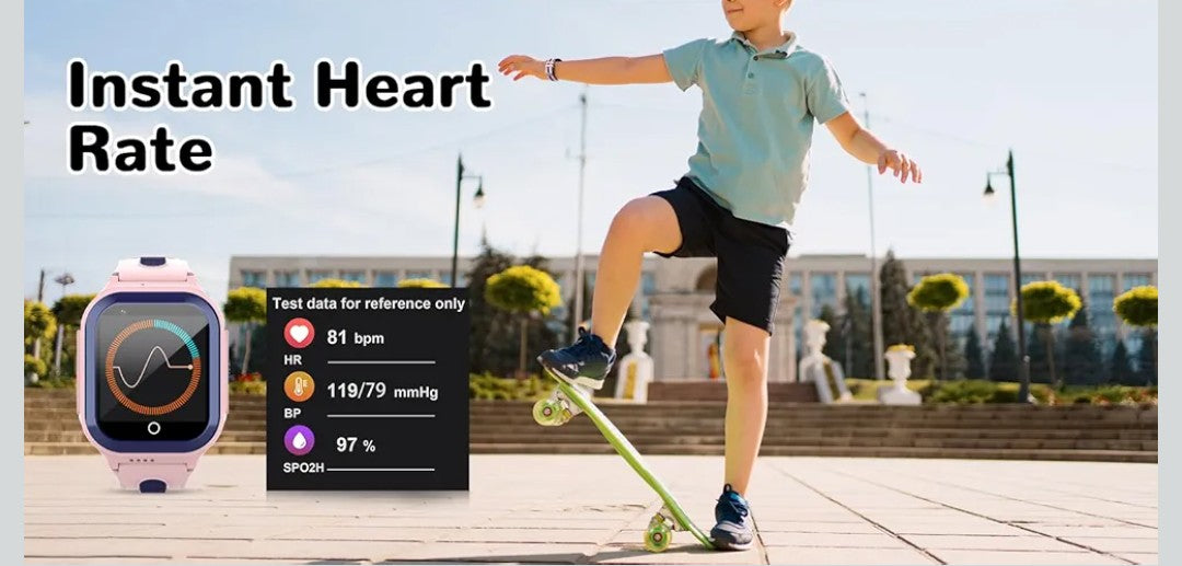 Wonlex 4G Kids Smartwatch, 1.4" GPS Smart Watch for Kids, Pink with SIM Card Boys Girls Phone Watch with Temperature HR BP Monitor Video Calls SOS Camera Pedometer Alarm Music Player