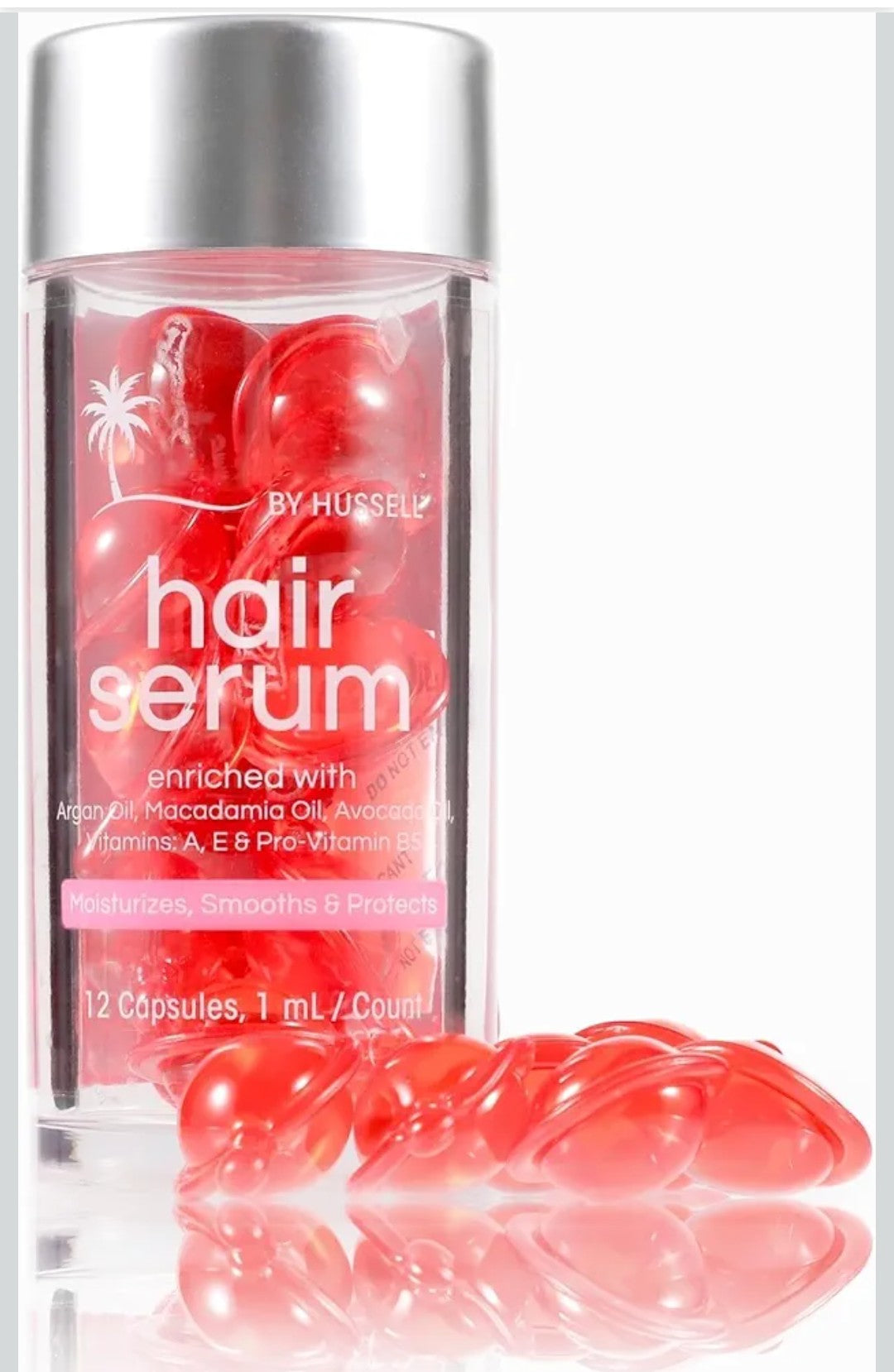 HUSSELL Hair Serum Bali Secret - no Rinse with Argan Macadamia & Avocado Oils - Vitamins A, E, Pro B5 - Conditioner for Women & Men - Travel-Size