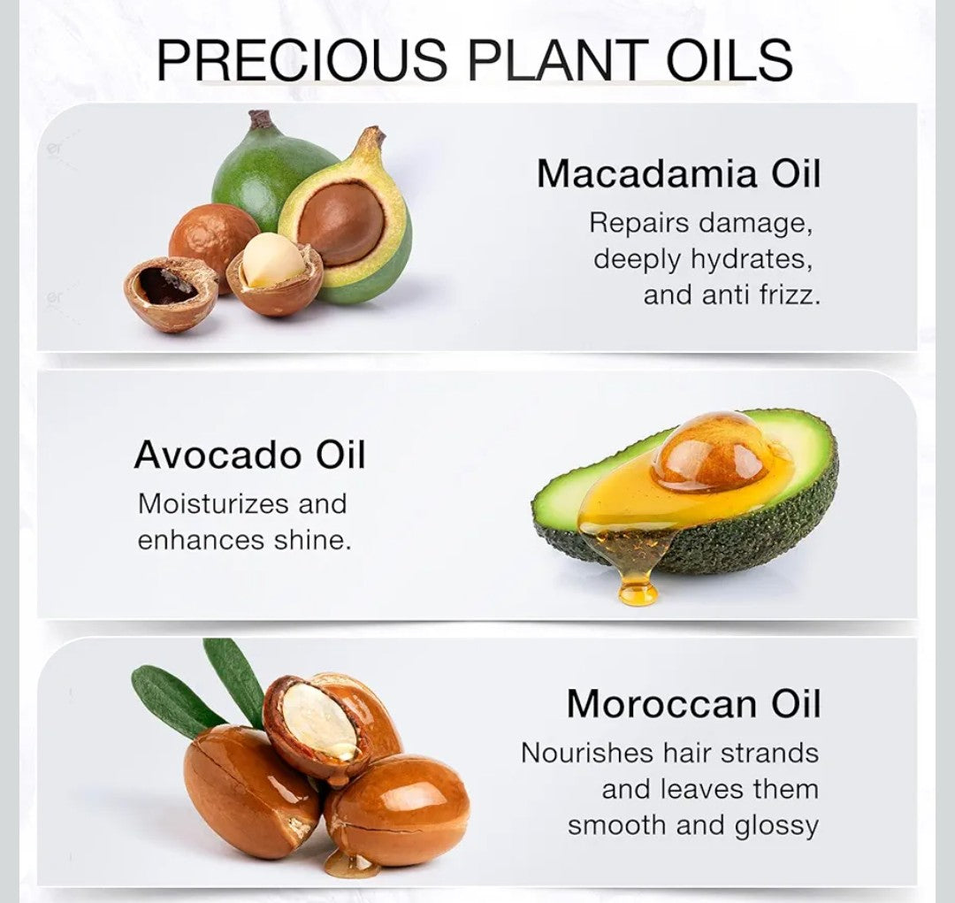 HUSSELL Hair Serum Bali Secret - no Rinse with Argan Macadamia & Avocado Oils - Vitamins A, E, Pro B5 - Conditioner for Women & Men - Travel-Size