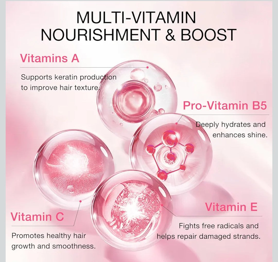 HUSSELL Hair Serum Bali Secret - no Rinse with Argan Macadamia & Avocado Oils - Vitamins A, E, Pro B5 - Conditioner for Women & Men - Travel-Size