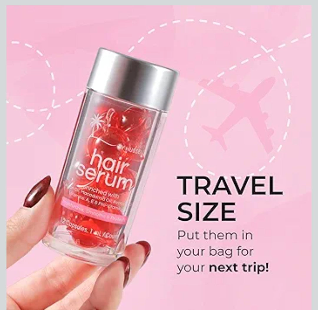 HUSSELL Hair Serum Bali Secret - no Rinse with Argan Macadamia & Avocado Oils - Vitamins A, E, Pro B5 - Conditioner for Women & Men - Travel-Size