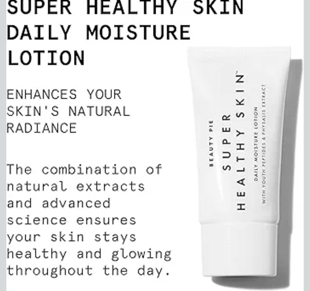 Beauty Pie Super Healthy Skin Daily Moisture Lotion, 200 ml (6.7 fl oz) – Lightweight, Fragrance‑Free Hydrating Cream with Hyaluronic Acid, Peptides & Vitamin E for Soft, Youthful Skin