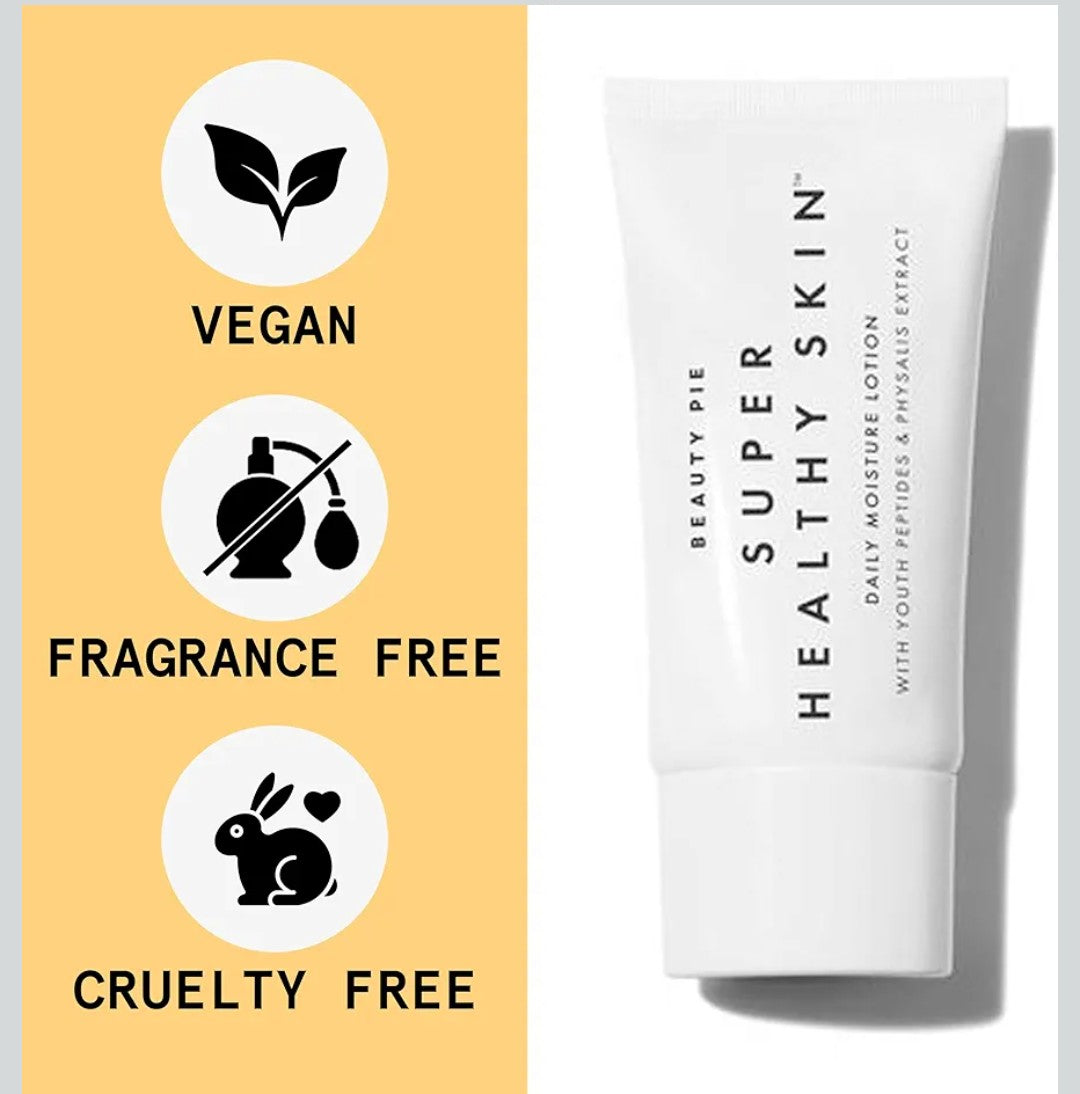 Beauty Pie Super Healthy Skin Daily Moisture Lotion, 200 ml (6.7 fl oz) – Lightweight, Fragrance‑Free Hydrating Cream with Hyaluronic Acid, Peptides & Vitamin E for Soft, Youthful Skin