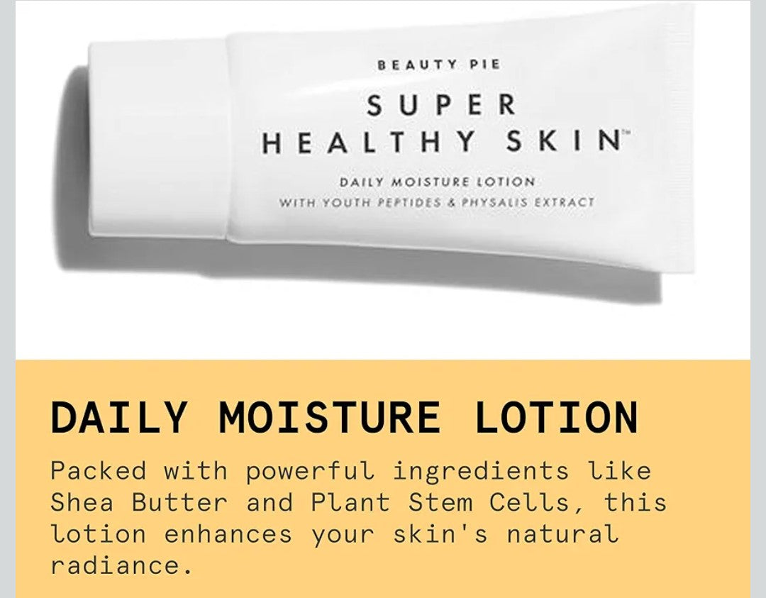 Beauty Pie Super Healthy Skin Daily Moisture Lotion, 200 ml (6.7 fl oz) – Lightweight, Fragrance‑Free Hydrating Cream with Hyaluronic Acid, Peptides & Vitamin E for Soft, Youthful Skin