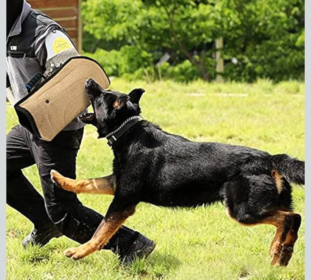 Dog Bite Sleeve Training Protection, Heavy Duty Jute Durable , Fit Pit Bull German Shepherd Mastiff, Puppy Small Dogs Training Biting Tugging Toy - Black