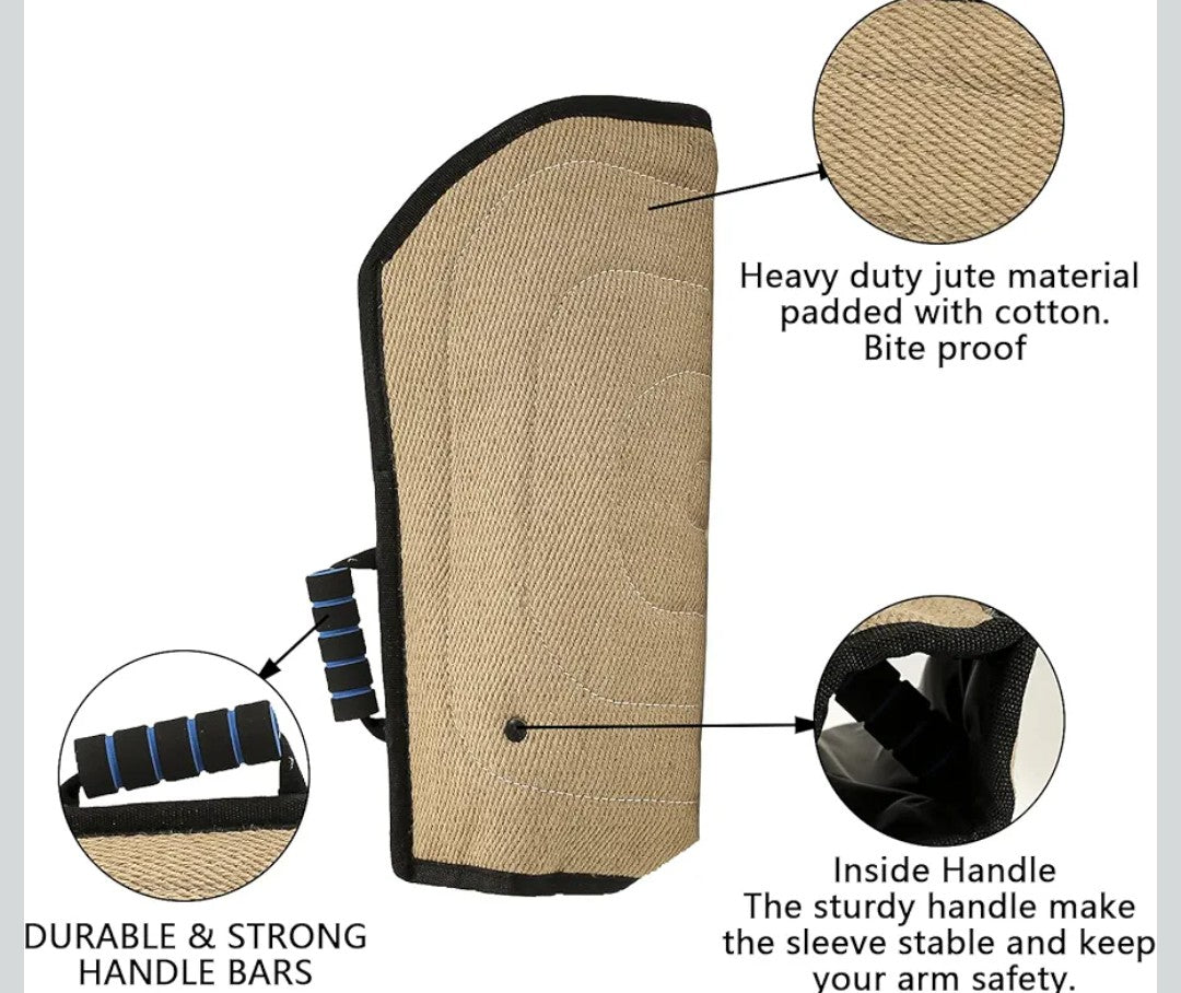 Dog Bite Sleeve Training Protection, Heavy Duty Jute Durable , Fit Pit Bull German Shepherd Mastiff, Puppy Small Dogs Training Biting Tugging Toy - Black