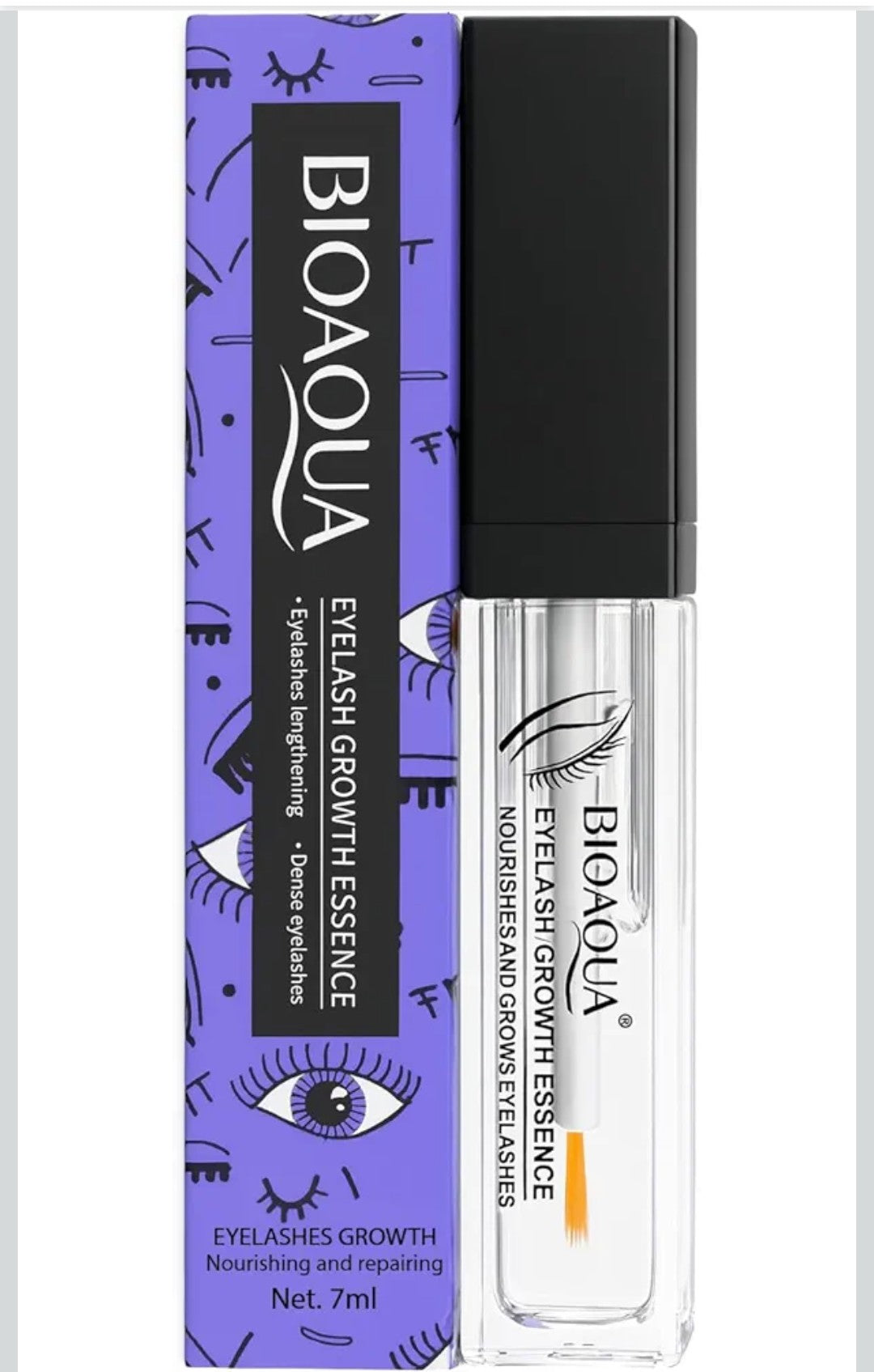 BIOAQUA Eyebrow Growth Serum Eyelashes Hairline Beard Lengthening Liquid Soft Brush Thickness Nourishing Elastic Moisturizing Natural Plant Extracts