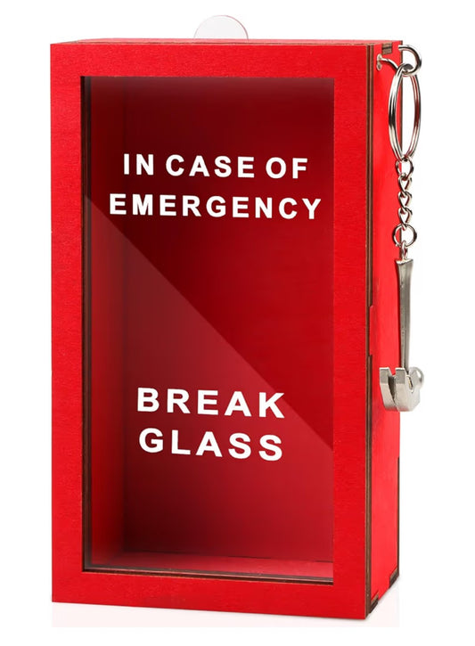 Funny Gift Emergency Box - Create Self Defined Idea Jar w/Hammer, Break in Case of Emergency Box - Desk Decor - Personalized Gag Gift for Friends Coworkers