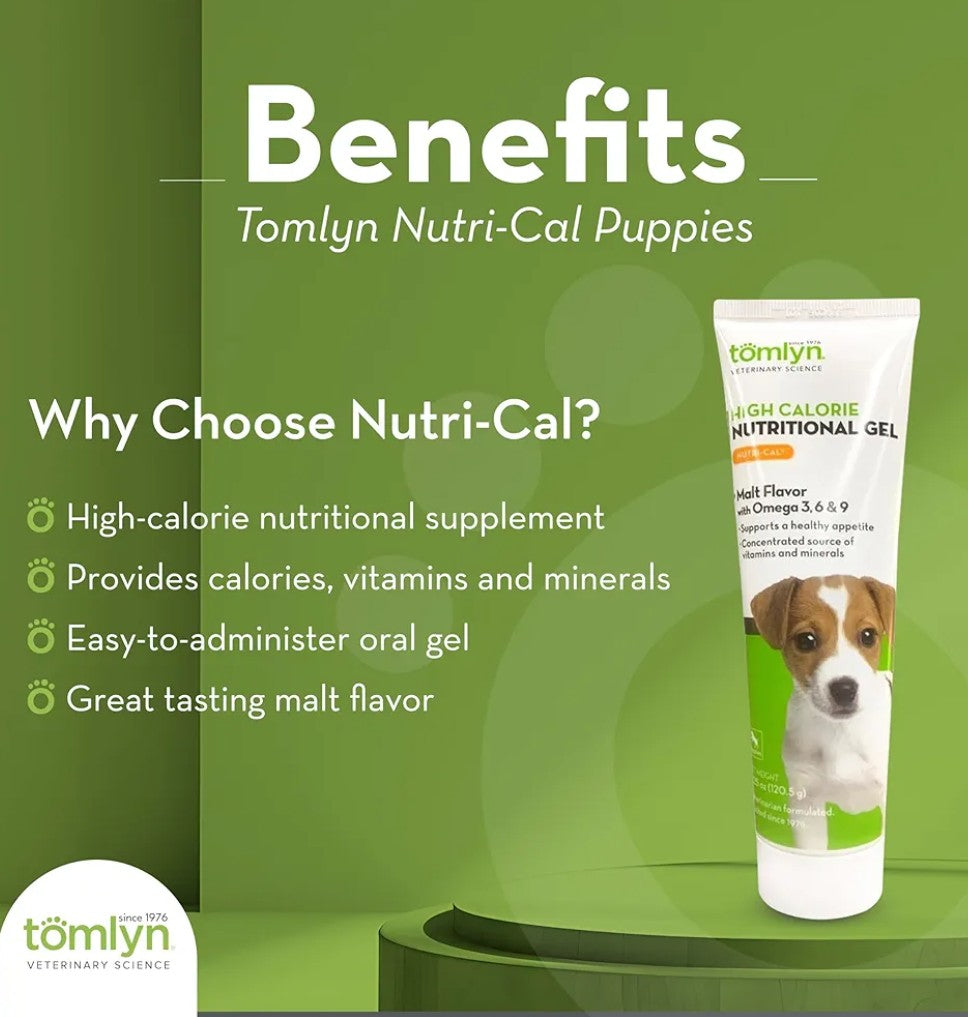 Tomlyn High Calorie Nutritional Gel for Puppies, (Nutri-Cal) 4.25 oz