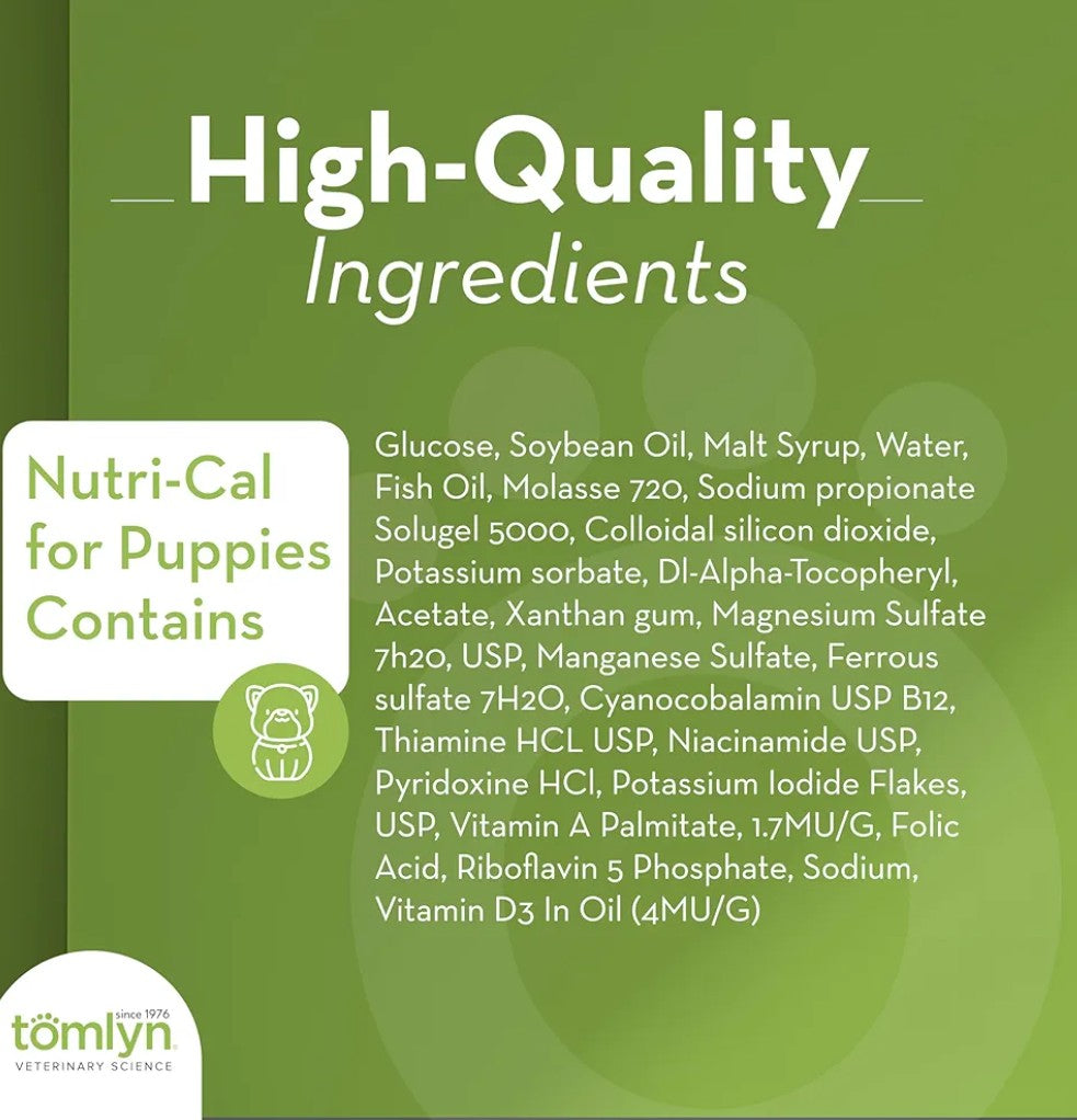 Tomlyn High Calorie Nutritional Gel for Puppies, (Nutri-Cal) 4.25 oz