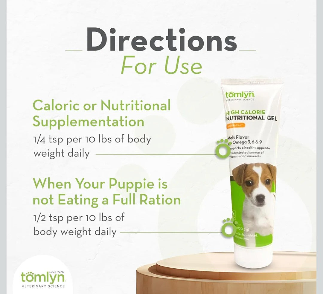 Tomlyn High Calorie Nutritional Gel for Puppies, (Nutri-Cal) 4.25 oz