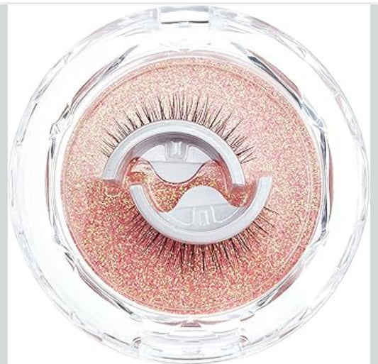 Self Adhesive Eyelashes,3D Dense Self Adhesive Lashes,Eyelashes Fluffy Natural Look No Glue Needed,Reusable False Lashes Wispy,48H Strong Hold,No Sticky Residue,Easy Put on (W02)