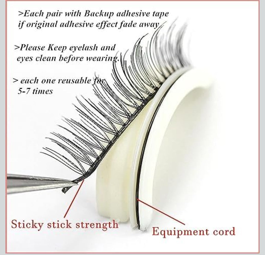 Self Adhesive Eyelashes,3D Dense Self Adhesive Lashes,Eyelashes Fluffy Natural Look No Glue Needed,Reusable False Lashes Wispy,48H Strong Hold,No Sticky Residue,Easy put on (Z03)
