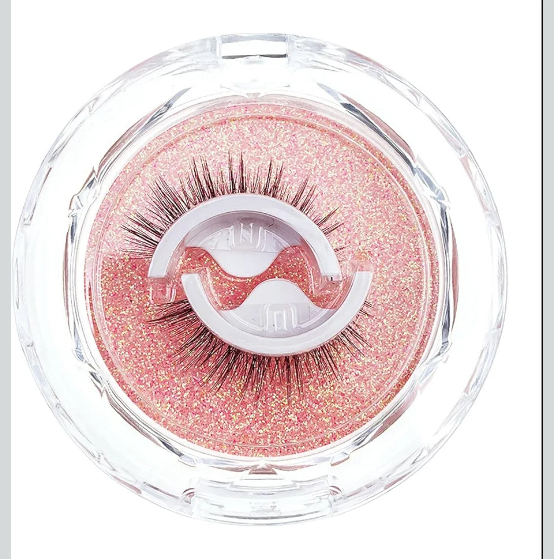 Self Adhesive Eyelashes,3D Dense Self Adhesive Lashes,Eyelashes Fluffy Natural Look No Glue Needed,Reusable False Lashes Wispy,48H Strong Hold,No Sticky Residue,Easy Put on (W08)