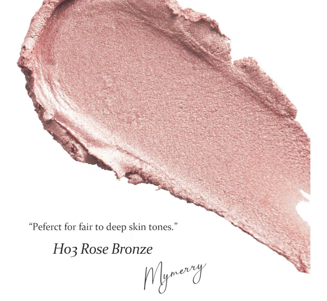 Dewy Highlighter Makeup Highlighter Makeup Stick, Rose Bronze Gold, 15g/0.53fl.Oz for Face and Body Radiant & Shimmer Glow Buildable Color for All Day Vegan & Cruelty-Free