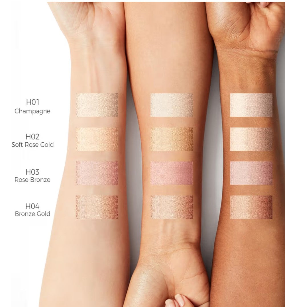 Dewy Highlighter Makeup Highlighter Makeup Stick, Rose Bronze Gold, 15g/0.53fl.Oz for Face and Body Radiant & Shimmer Glow Buildable Color for All Day Vegan & Cruelty-Free