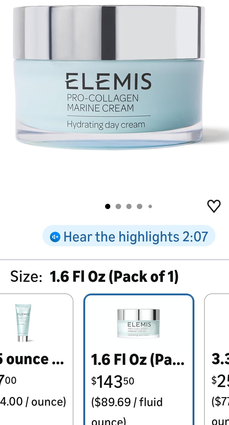 ELEMIS Pro-Collagen Marine Cream, Lightweight Anti-Wrinkle Daily Facial Moisturizer