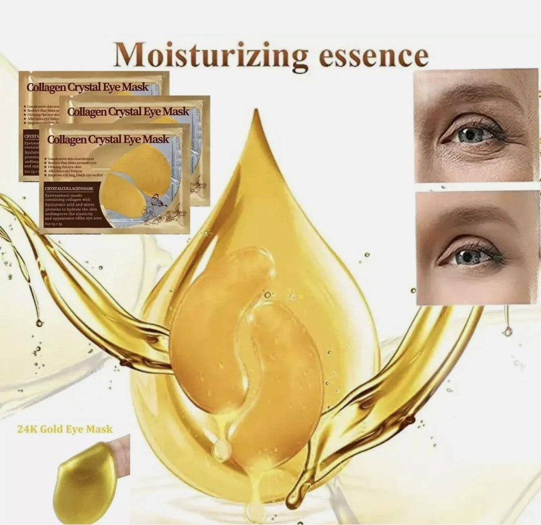 30 Pack 24k Gold Crystal Collagen Eye Mask Wrinkle Anti Aging Dark Circle Pad
