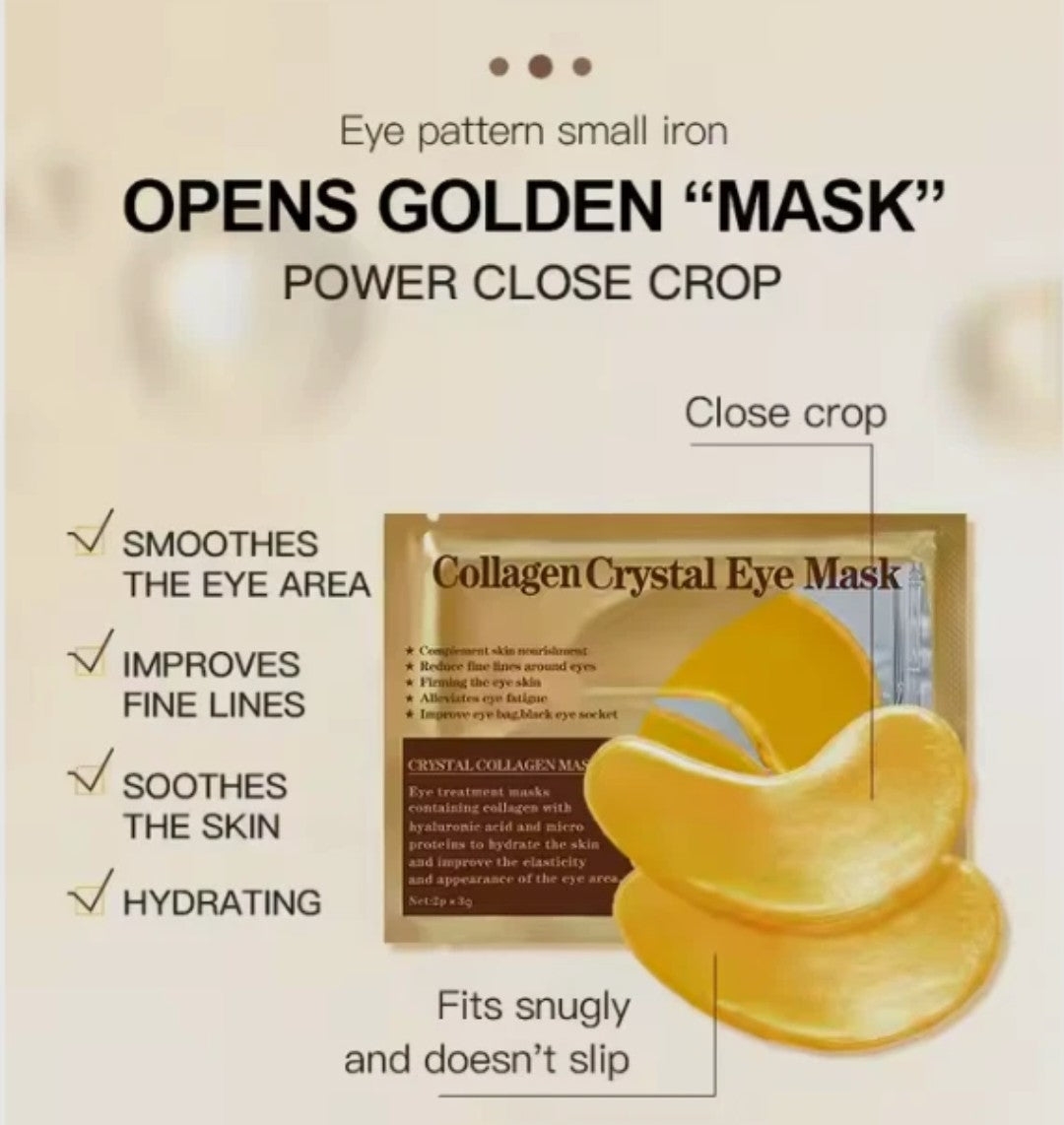 30 Pack 24k Gold Crystal Collagen Eye Mask Wrinkle Anti Aging Dark Circle Pad