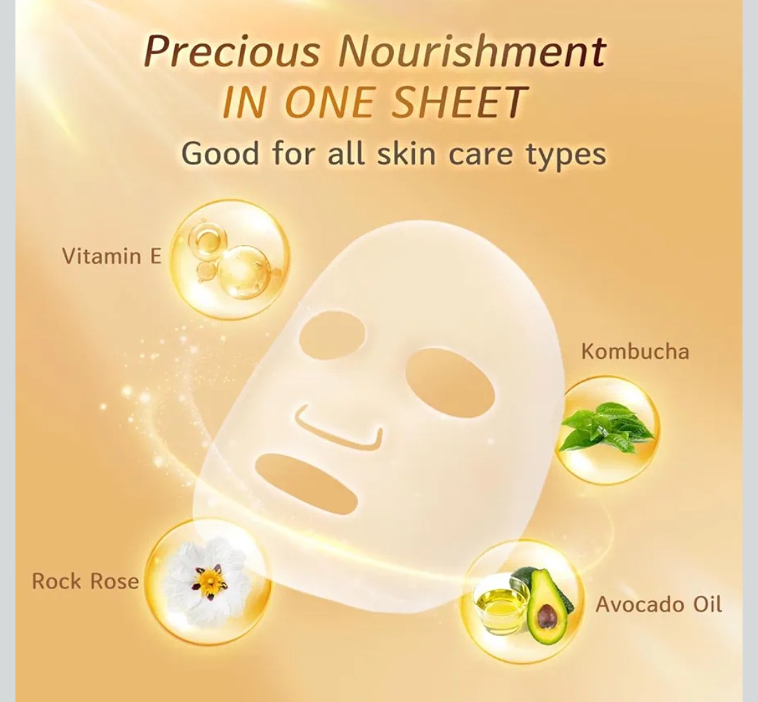 My Beauty Diary Rejuvenate Revital Rock Rose Facial Mask, Moisturizing and Nourishing Facial Mask, Restores Skin Elasticity, Self Care Face Sheet Mask for Dry Skin and All Skin Types