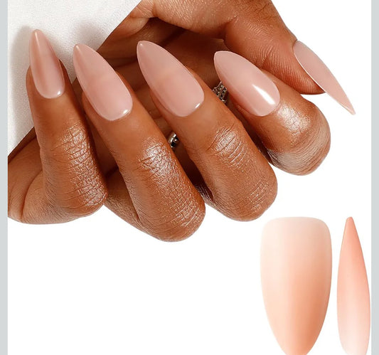 Rosalind Rosy Almond Nail Tips, 200PCS Matte Nudes, Pre-colored Fake Nails in 20 Sizes