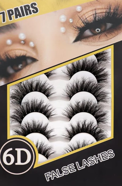 Veleasha False Eyelashes Wispy Faux Mink Lashes Fluffy Handmade Fake Eyelashes Natural Look 7 Pairs Pack Luxury Cat Eye Lashes (804)