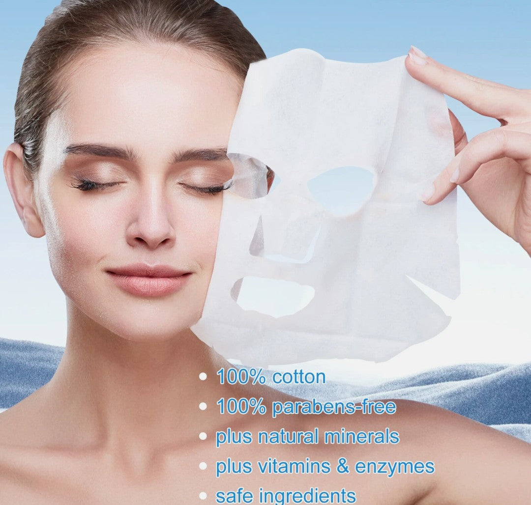 Hyaluronic Serum Set 10pcs Hydrating Face Masks & 2x 30ml Hyaluronic Acid Serum