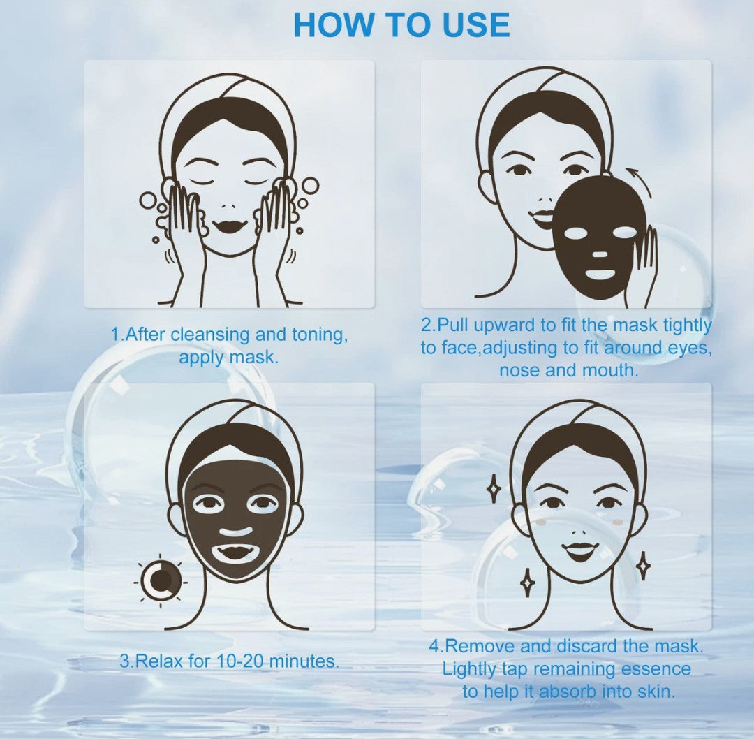Hyaluronic Serum Set 10pcs Hydrating Face Masks & 2x 30ml Hyaluronic Acid Serum