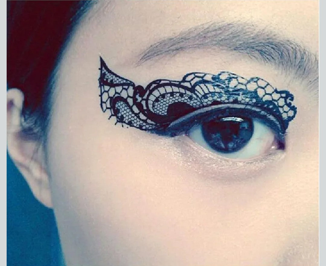 Halloween Temporary Eye Tattoo Makeup Transfer Stickers - 20pcs / 10 Pairs - Party Lace Stickers for Face