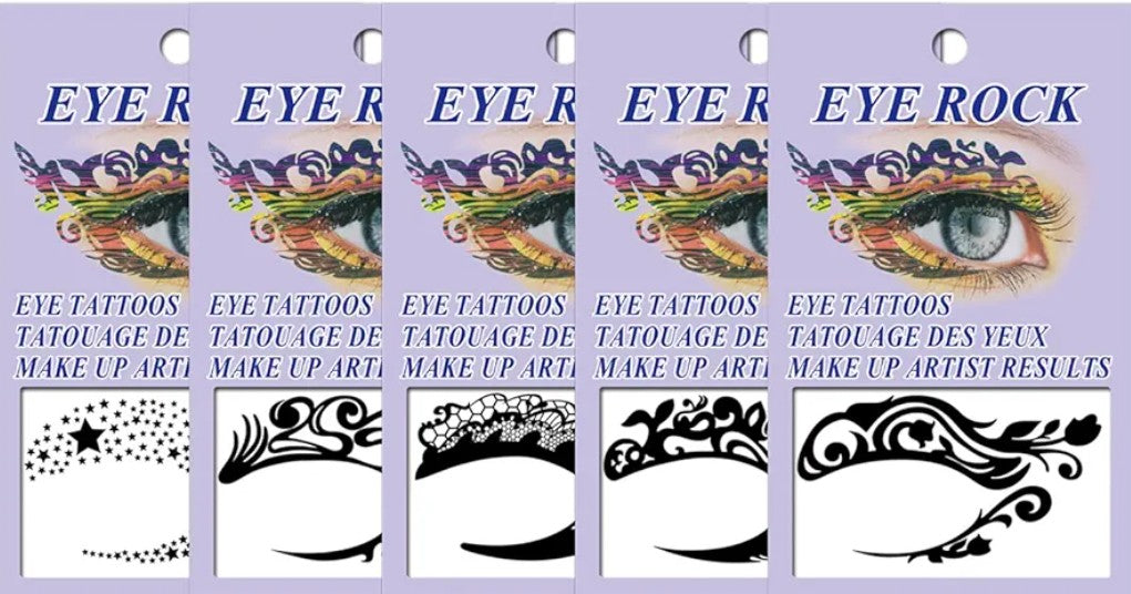 Halloween Temporary Eye Tattoo Makeup Transfer Stickers - 20pcs / 10 Pairs - Party Lace Stickers for Face