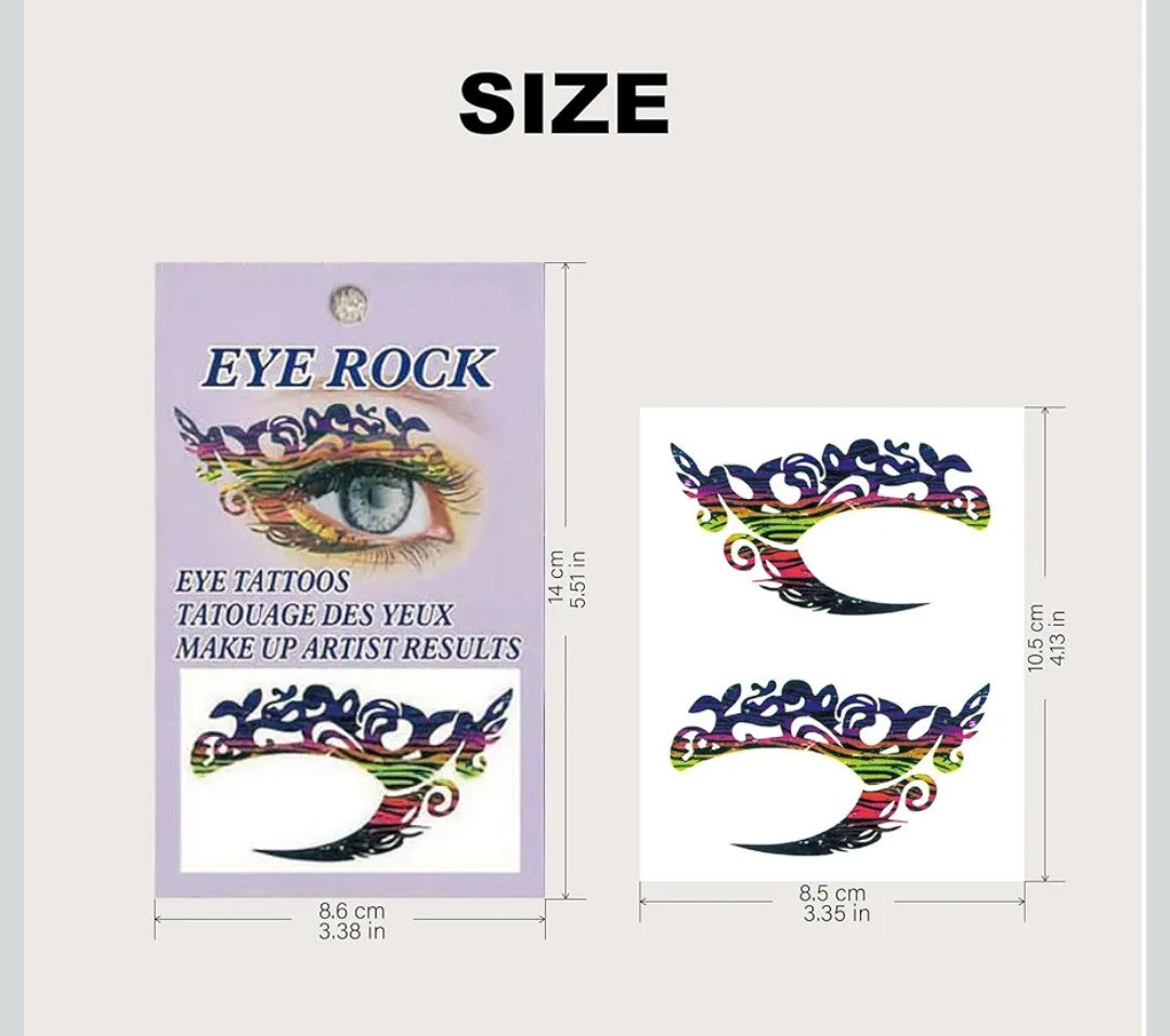 Halloween Temporary Eye Tattoo Makeup Transfer Stickers - 20pcs / 10 Pairs - Party Lace Stickers for Face