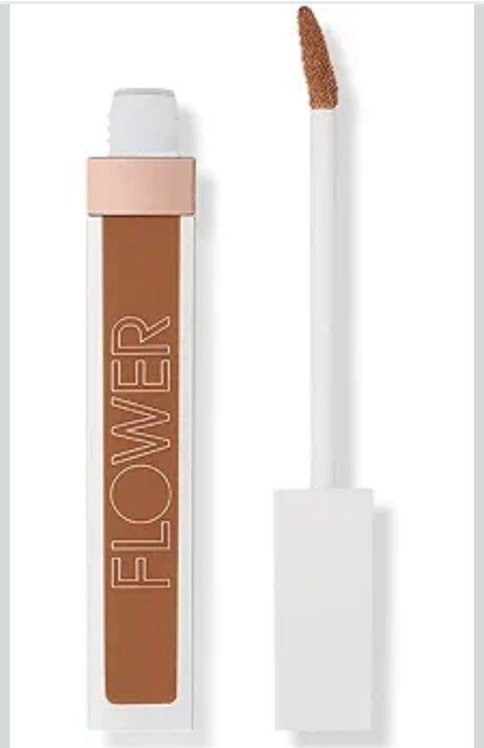 FLOWER BEAUTY By Drew Barrymore Light Illusion Full Coverage Concealer - Diffuse Dark Under Eye Circles + Blurs Blemishes - Weightless Formula + Crease Proof Makeup (Almond)