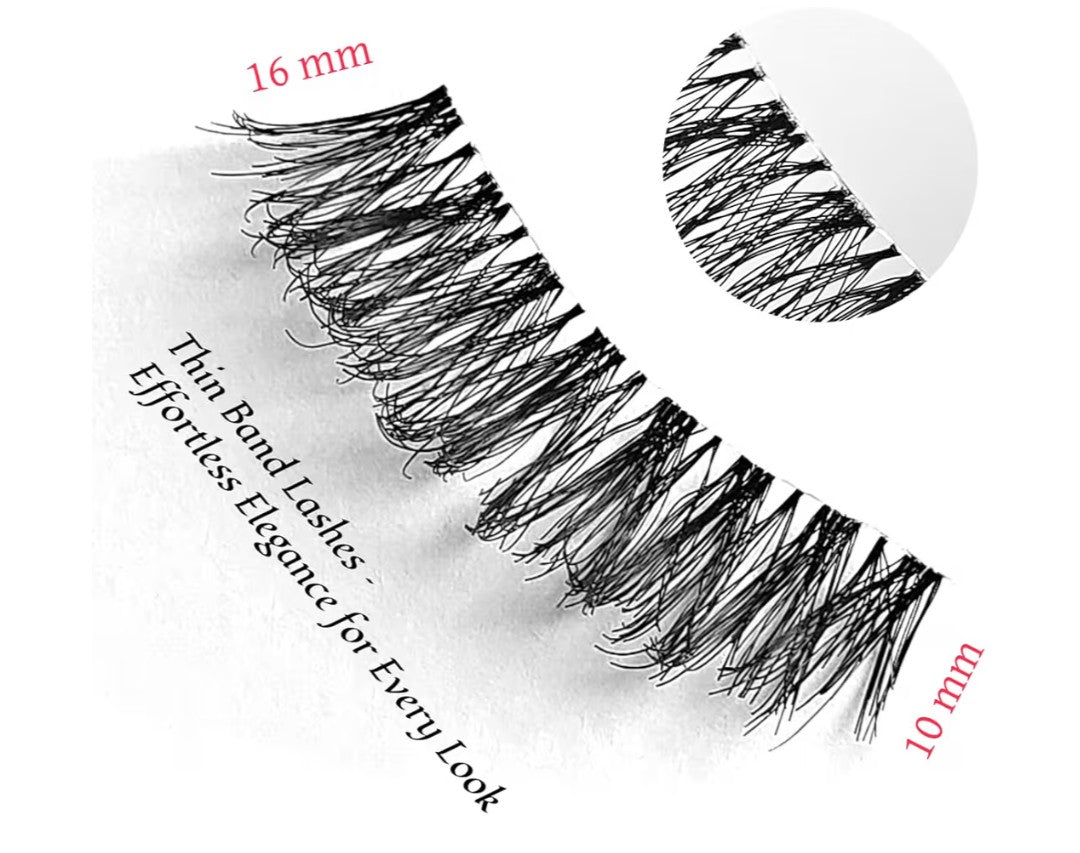 KSYOO Lashes Wispy Natural False Eyelashes Cat Eye Lash Strips Soft Fake Eyelash D Curl Strip Lashes Lightweight Wispy Eyelashes Thin Clear Band Comfortable with Natural Looking
