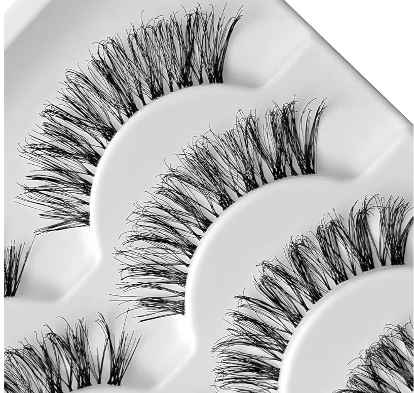 KSYOO Lashes Wispy Natural False Eyelashes Cat Eye Lash Strips Soft Fake Eyelash D Curl Strip Lashes Lightweight Wispy Eyelashes Thin Clear Band Comfortable with Natural Looking