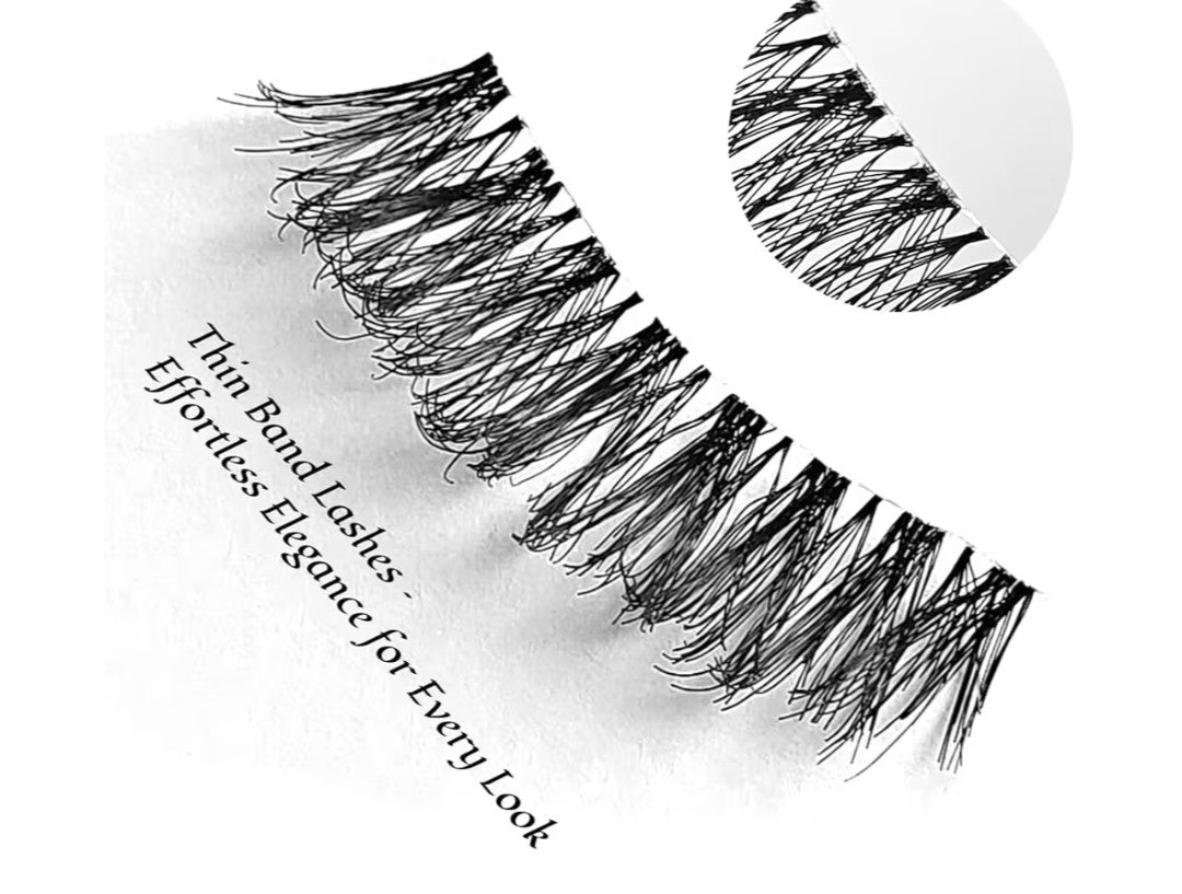 KSYOO Lashes Wispy Natural False Eyelashes Cat Eye Lash Strips Soft Fake Eyelash D Curl Strip Lashes Lightweight Wispy Eyelashes Thin Clear Band Comfortable with Natural Looking