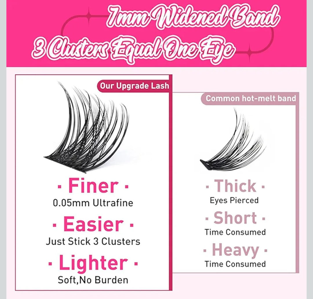 Yosoo Cluster SelfAdhesive False Eyelashes, 30 Clusters 10/12/14mm With Tweezers,Looking Lash Extensions for Women, No Glue Needed, Long Lasting Wear, Faux Eyelashes for Full (MF10-1)