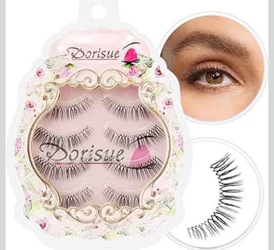 Cat Eye False Lashes - Long Wispy Eyelashes for Dating Makeup, Outer Corner Dramatic Volume 5-12mm, 4 Pairs (E2)